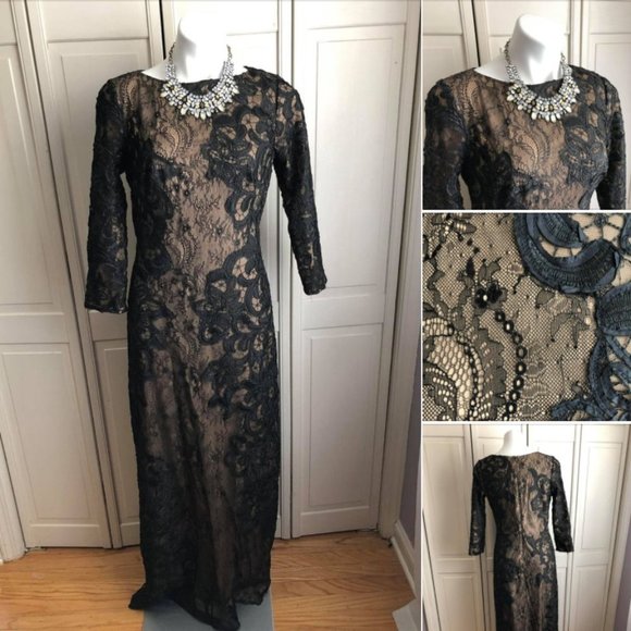 Tadashi Shoji Gown, Size 8 Trades Offers Prom Maxi Lace - Picture 1 of 10